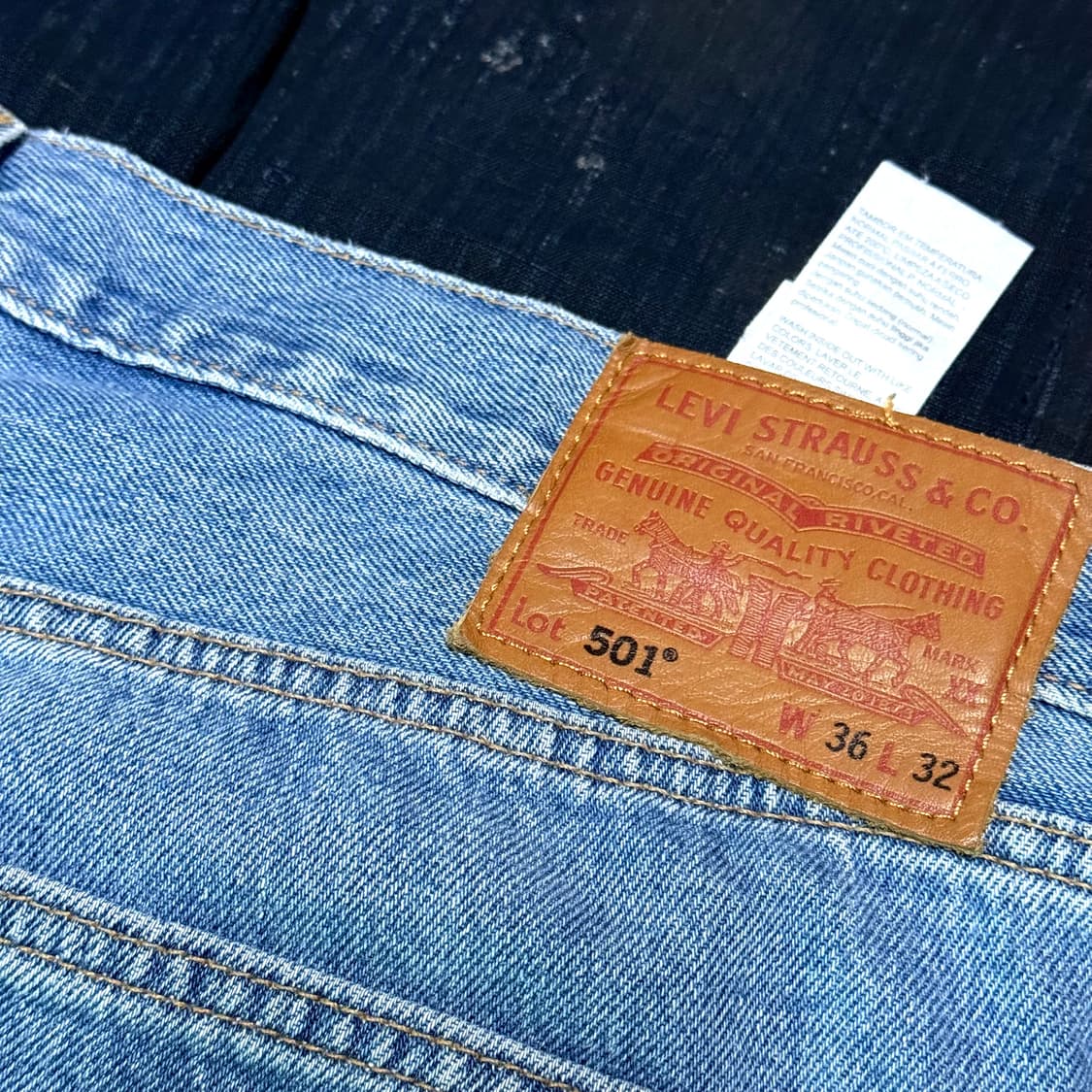 리바이스 프리미엄 501 스트레이트 핏 데님 팬츠 36 상품이미지6