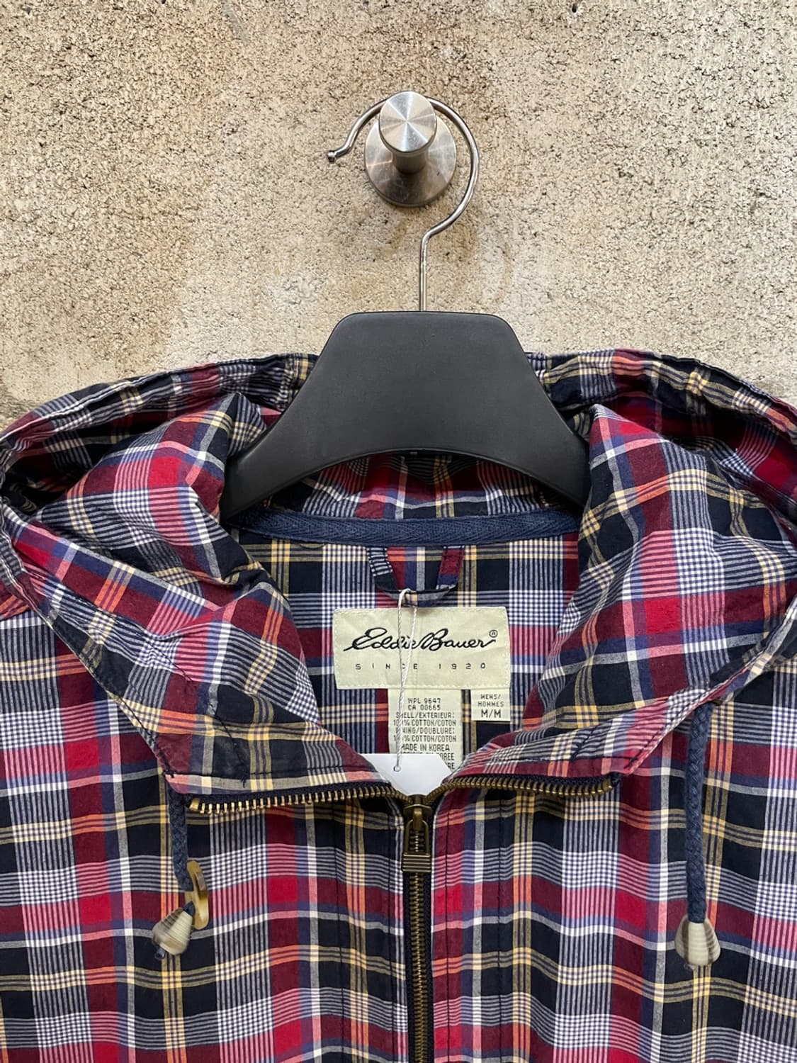 에디바우어 체크 아노락 후드 자켓 상품이미지3