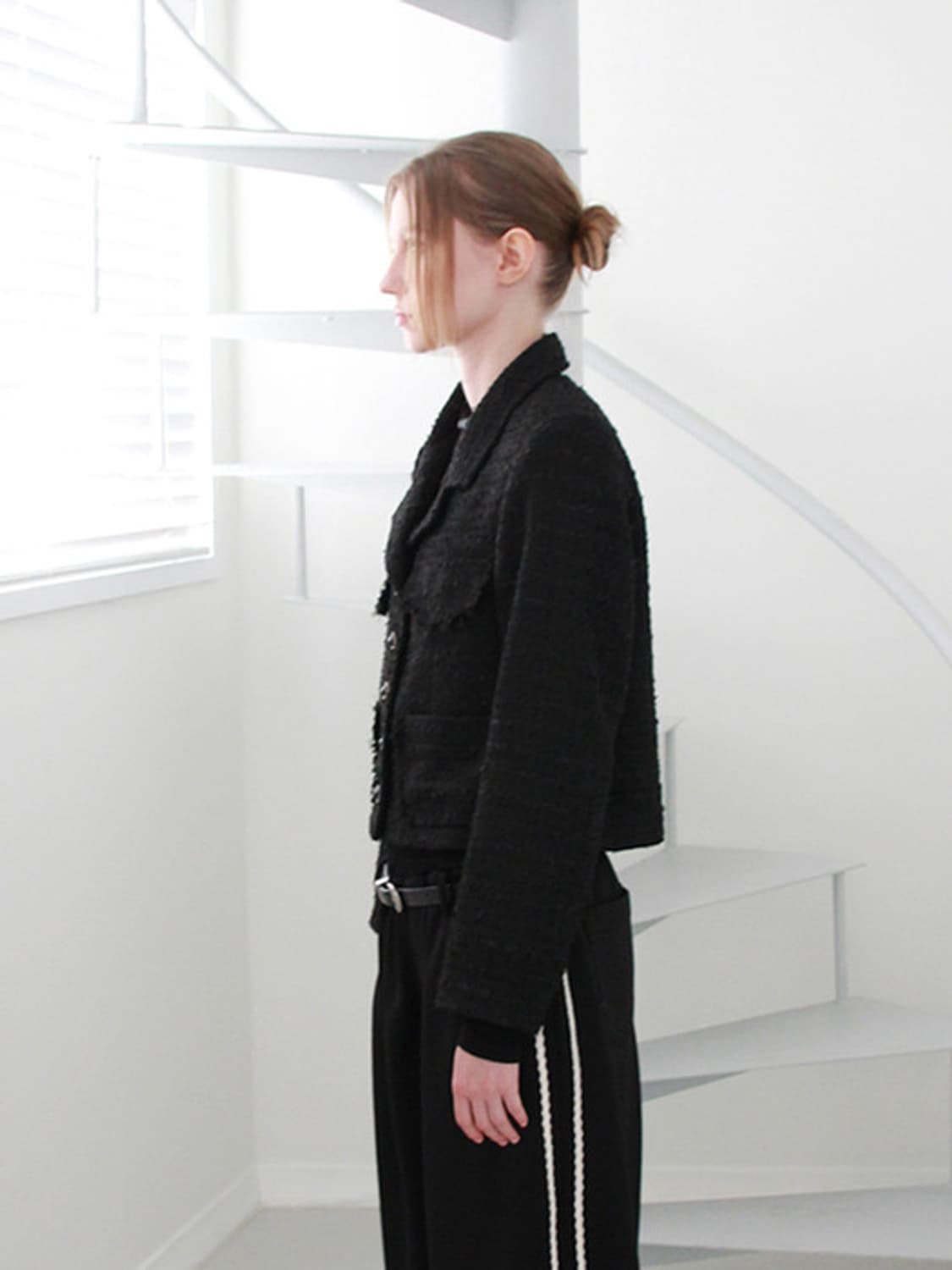 아가모스 ROUGH TWEED JACKET (BLACK) 상품이미지5