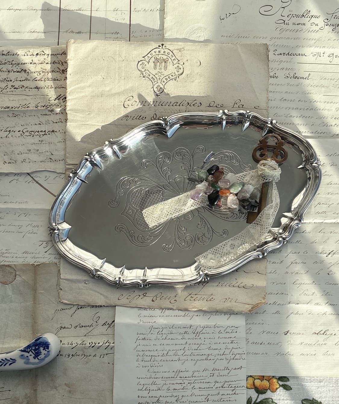 빈티지 실버플레이트 트레이 상품이미지1