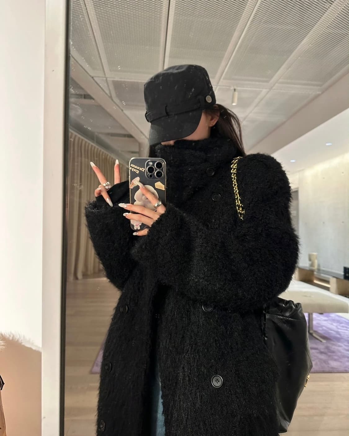 파리지앵바이브 오버핏 롱코트 퍼자켓 상품이미지1