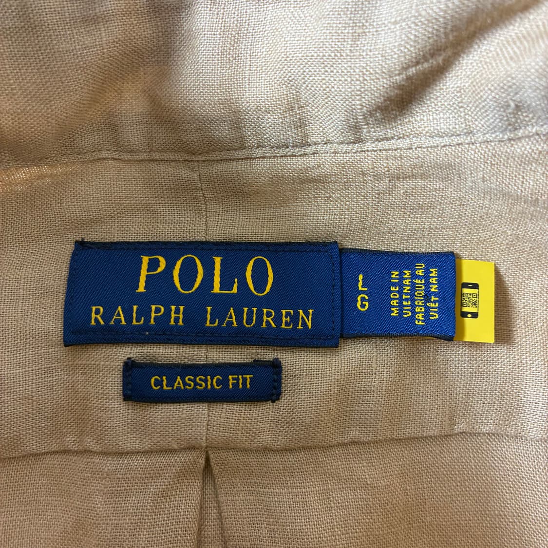 Polo  폴로 랄프로렌 신형 자수 린넨 베이지 데드스탁 셔츠  상품이미지5