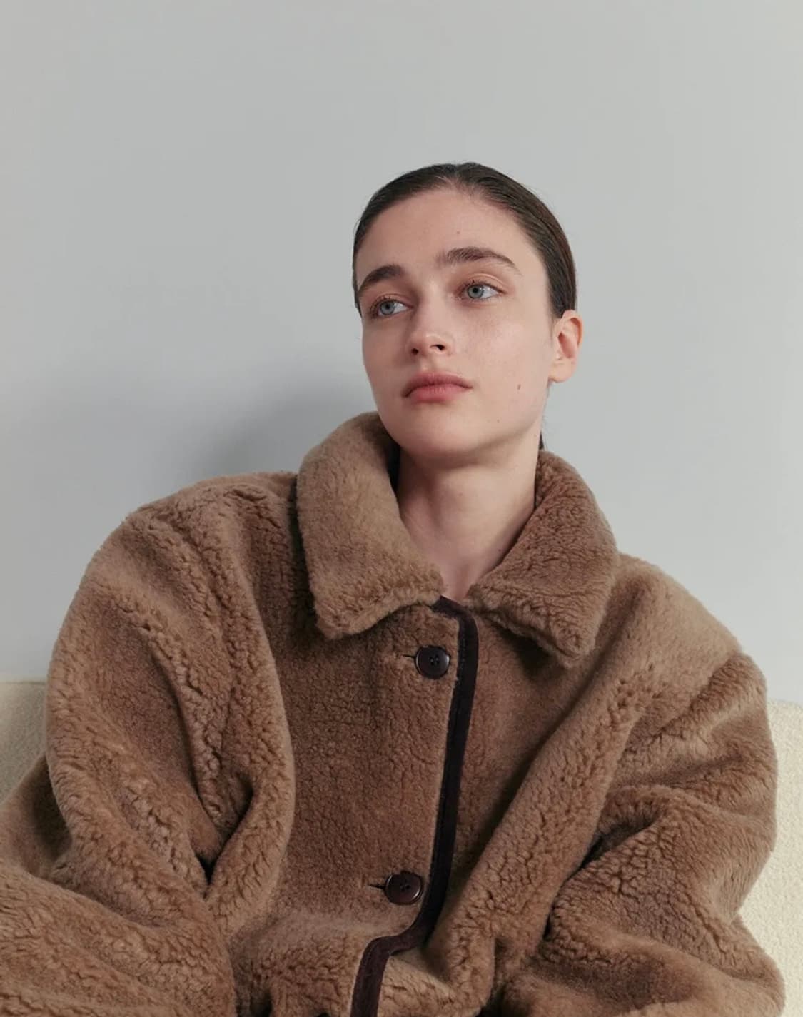 니하운 Loire shearling real mustang brown 상품이미지3