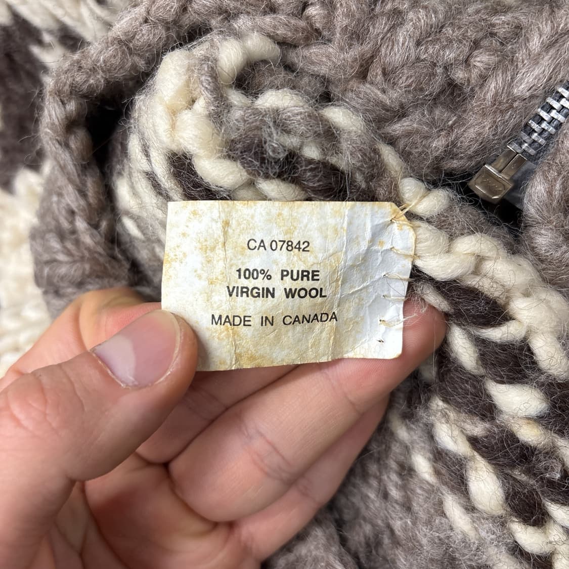 80s YKK 지퍼 단풍 썬더버드 패턴 헤비울 코위찬 베스트 N105 상품이미지6