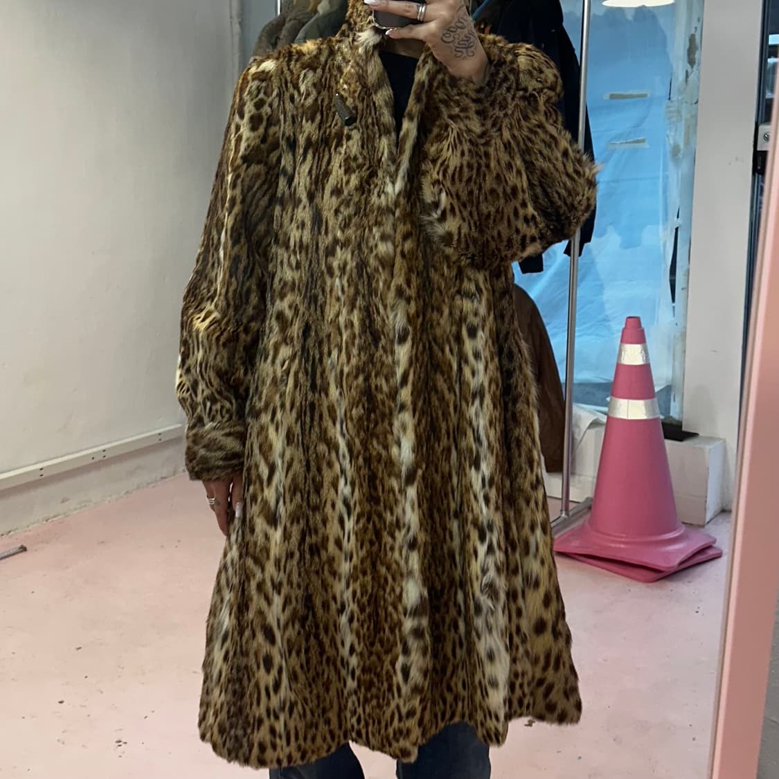 빈티지 레오파드 롱 퍼자켓(렉스)L 상품이미지8