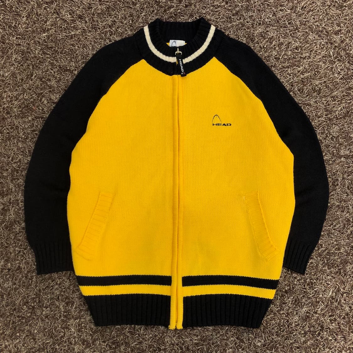 헤드 빈티지 울 니트 집업 자켓 상품이미지1