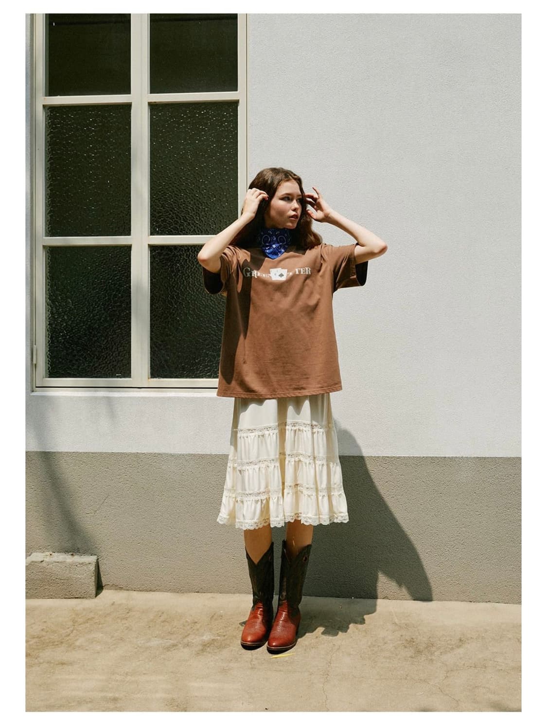 그린버터 셔링 레이스 슬립 드레스 상품이미지2