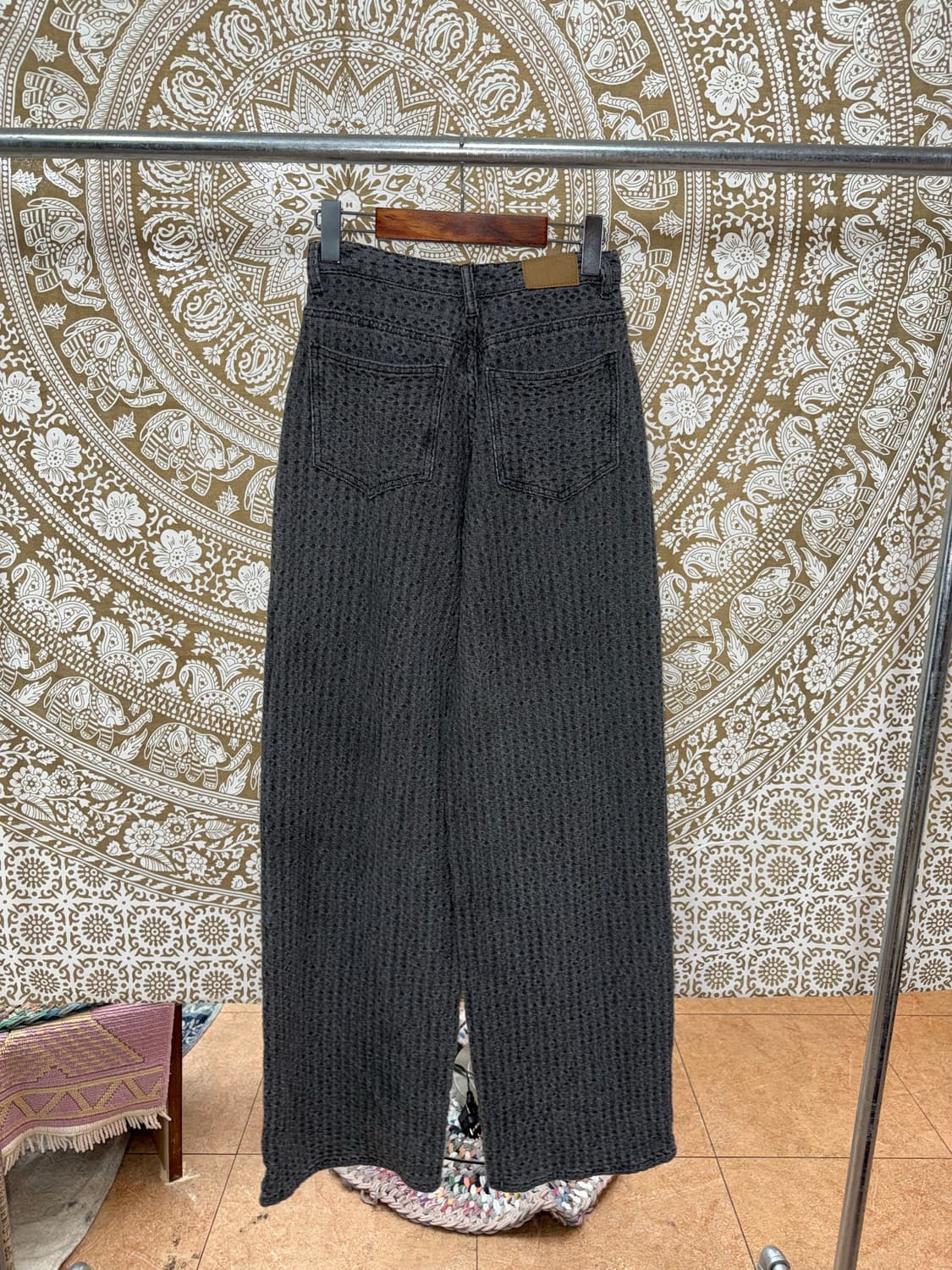 빈티지 여성 디테일 흑청 데님팬츠  상품이미지5