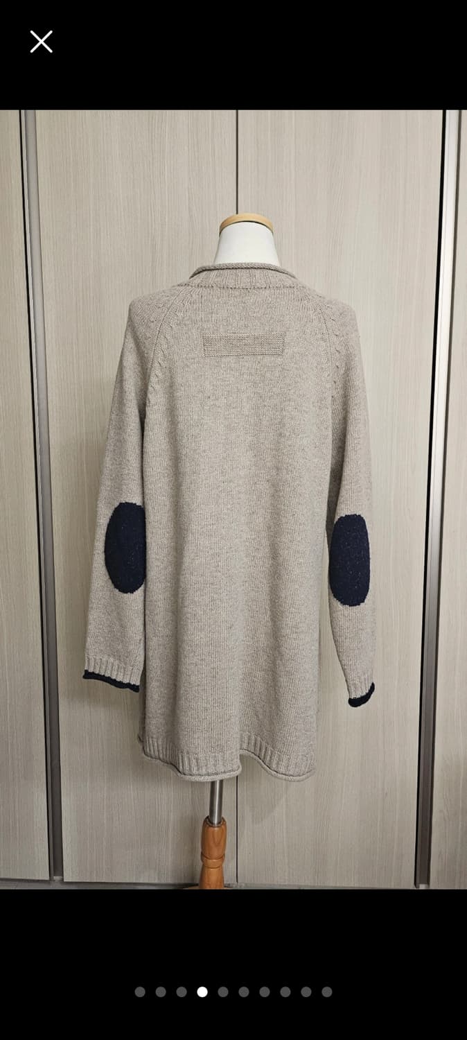 🌿 대치동 짜임공방 니트 하프 가디건 (Free / 베이지×네이비) 상품이미지4