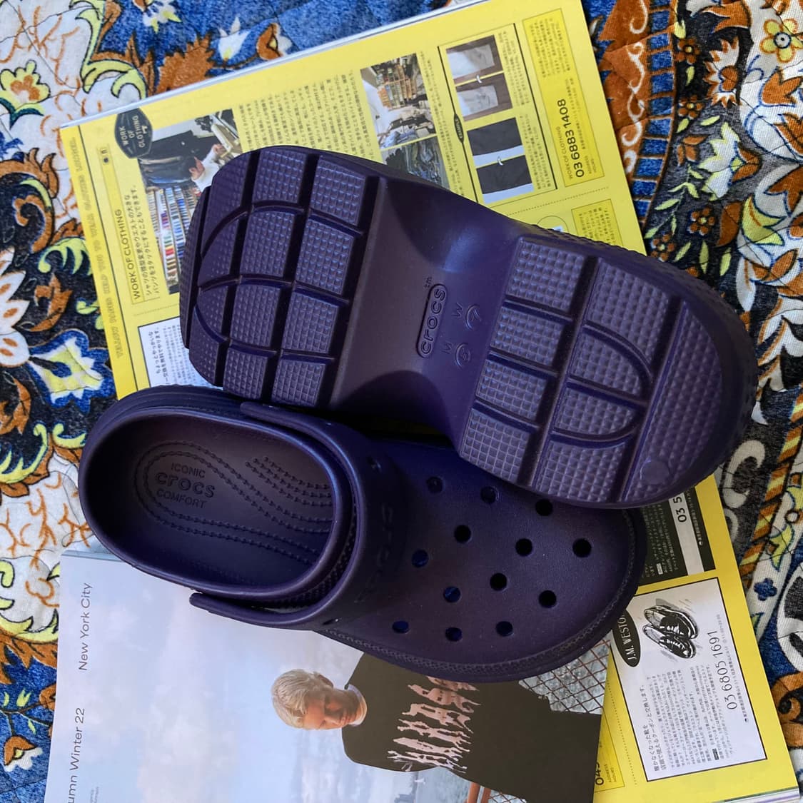 정품 crocs 크록스 스톰프 클로그 통굽 샌들 샌달 퍼플 상품이미지3