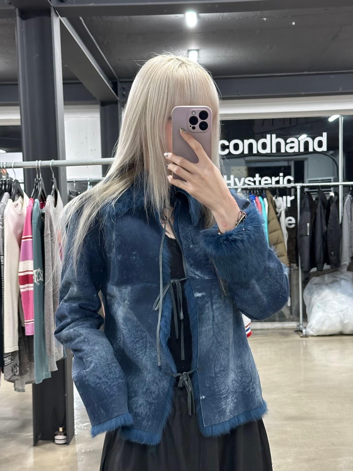 네이비 빈티지 래빗퍼 자켓 상품이미지1