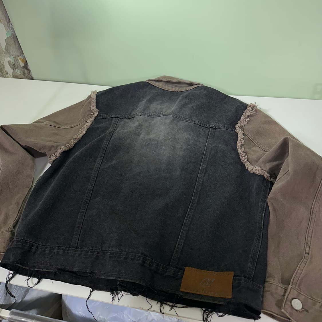 S 95 마이딥블루메모리즈 기본핏 배색 빈티지워시드 크롭 데님자켓 상품이미지5