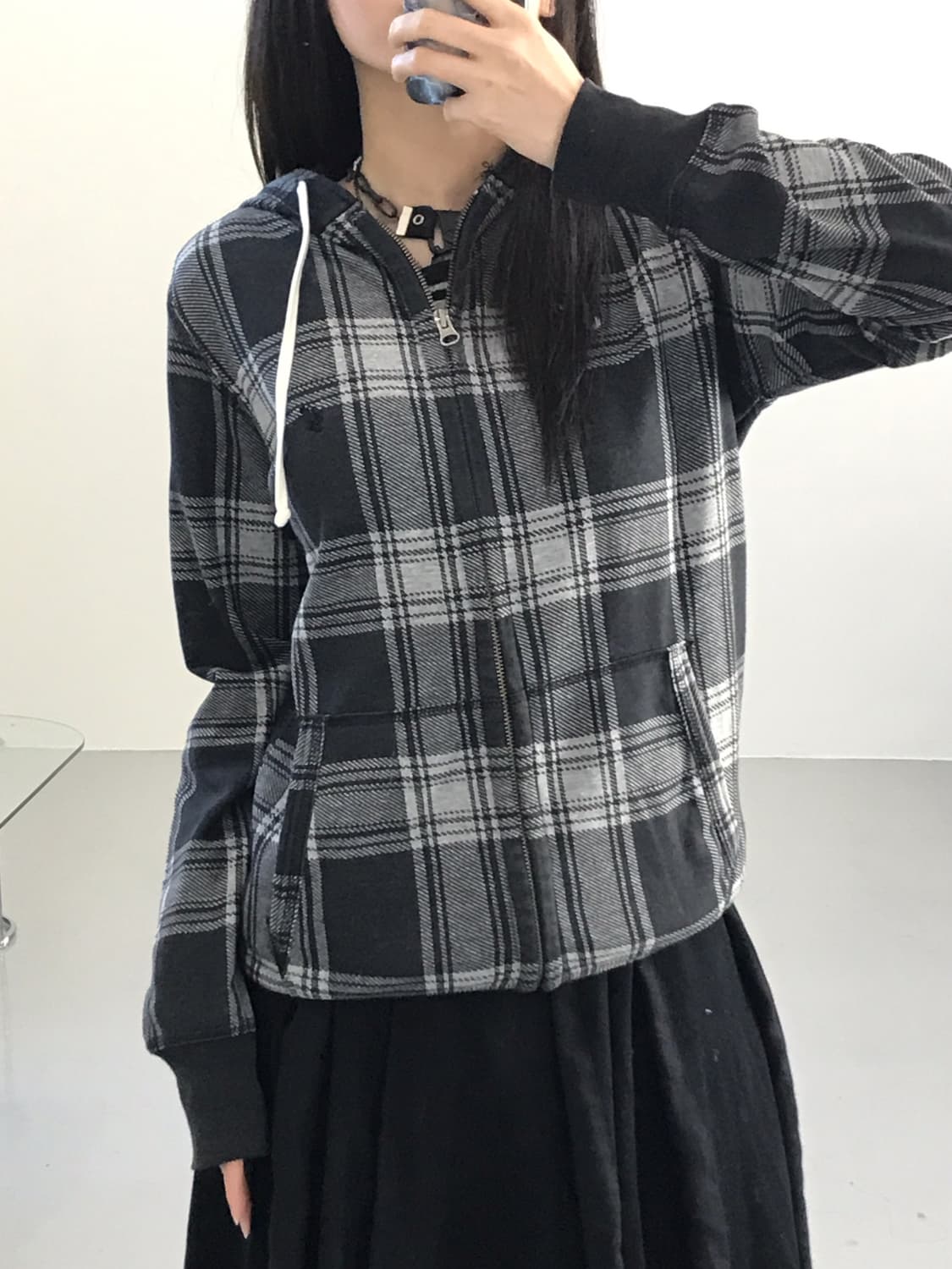 Backnumber Checked Zip Up Hoodies 상품이미지3