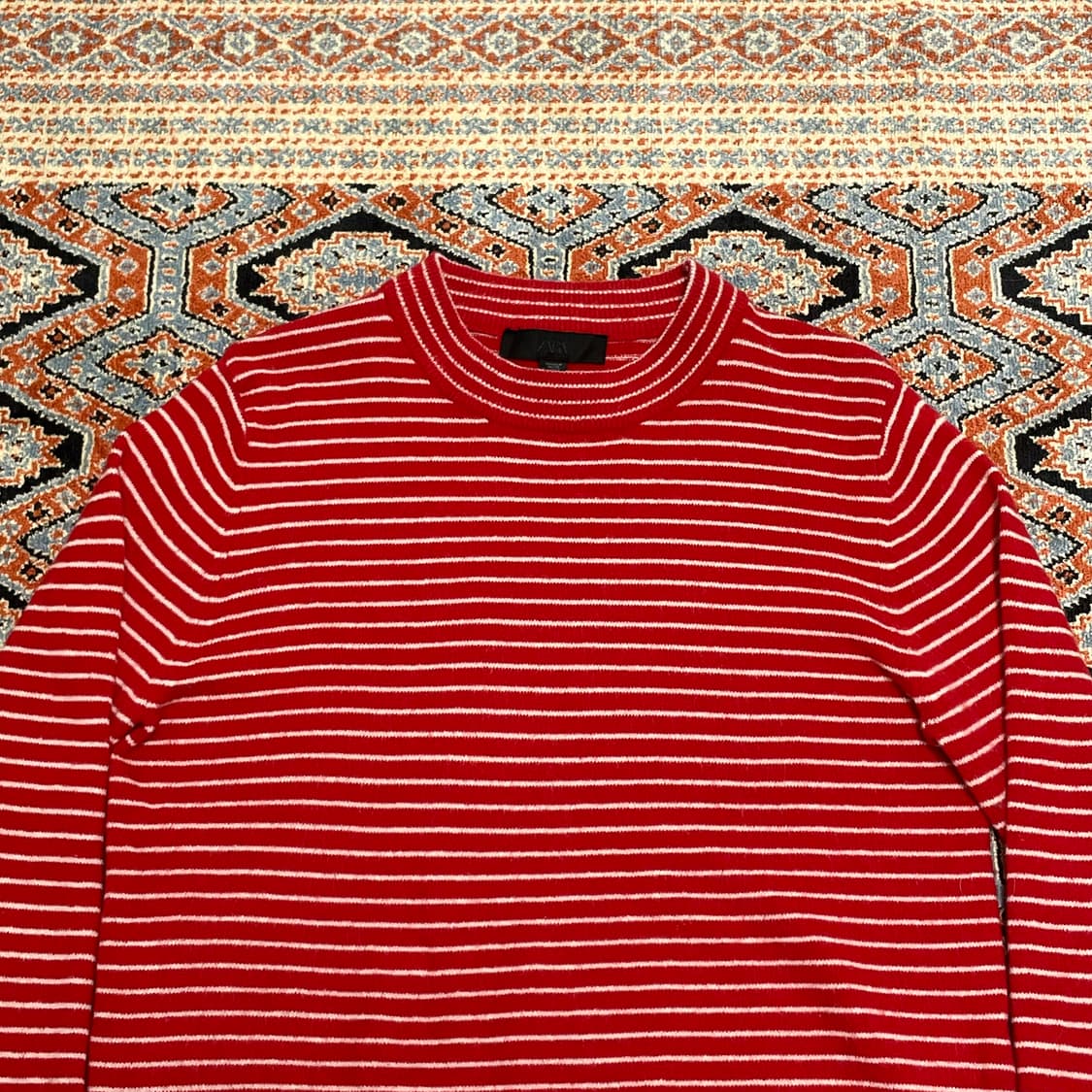 자라 레드 스트라이프 니트 여성M  상품이미지2