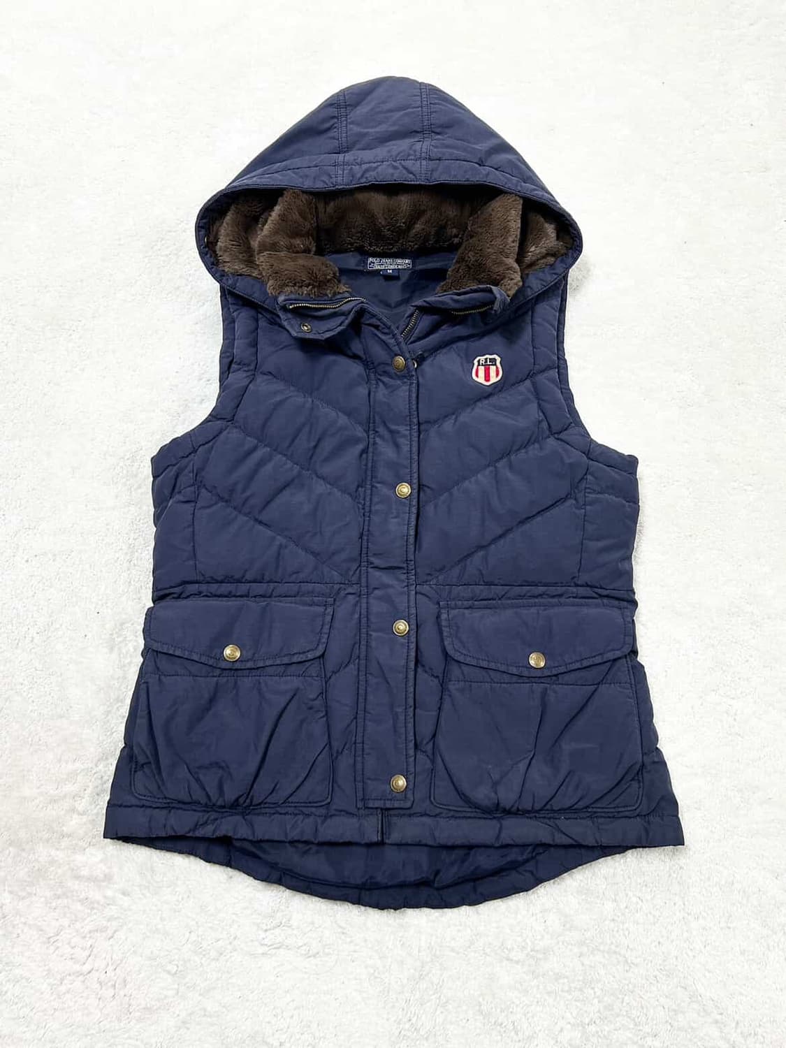 폴로 진스 패치로고 덕다운 패딩조끼 상품이미지5