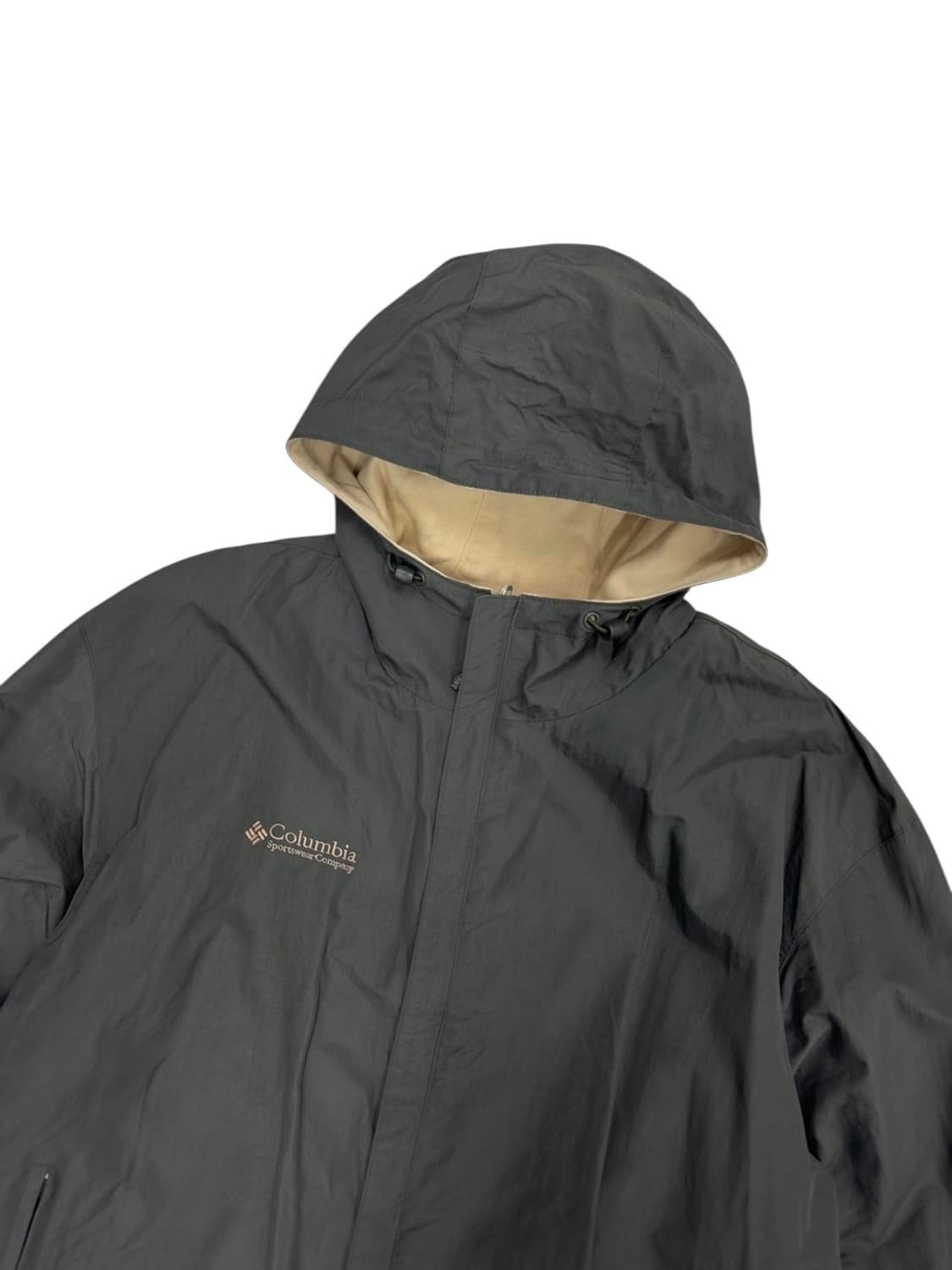 00년대 컬럼비아 리버시블 플리스 후드점퍼 카키&아이보리 (XL) 상품이미지2