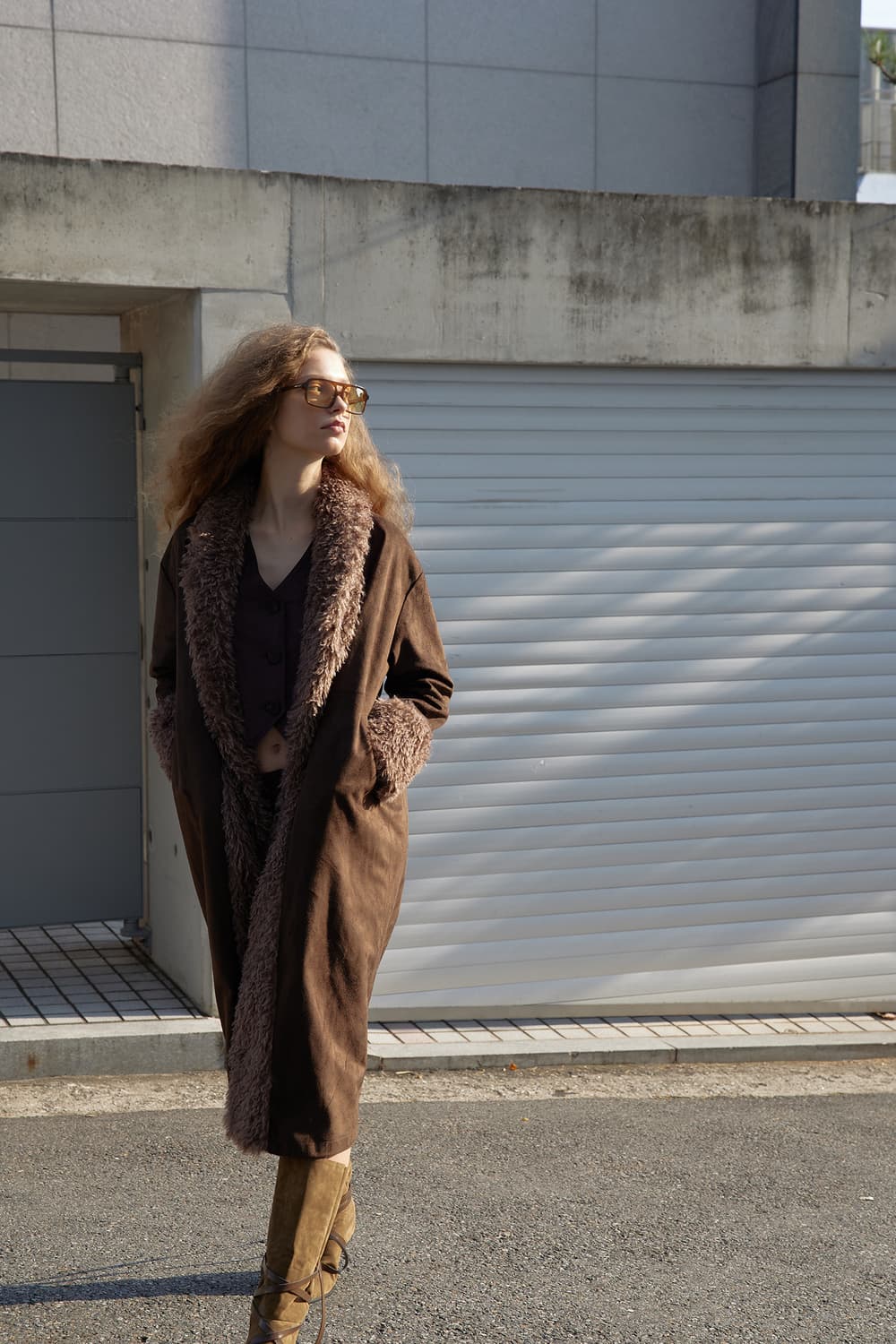 Jijivisha 지지비샤 퍼 무스탕 코트 상품이미지1