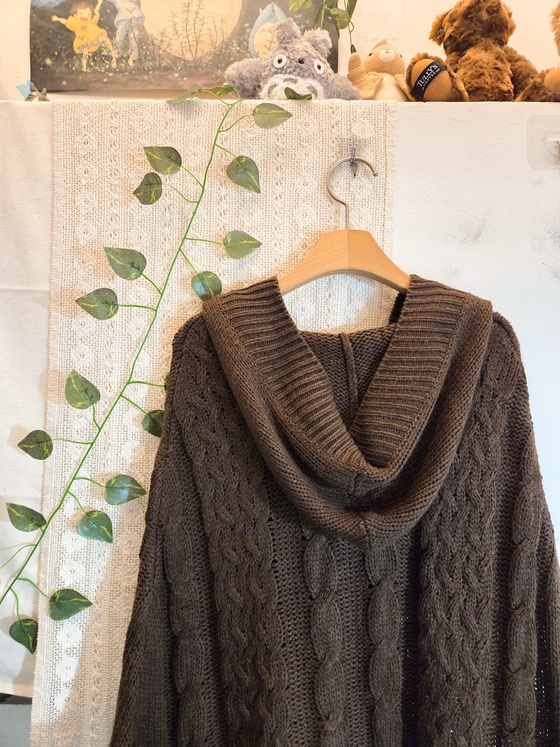 초코브라운 케이프 니트 상품이미지5