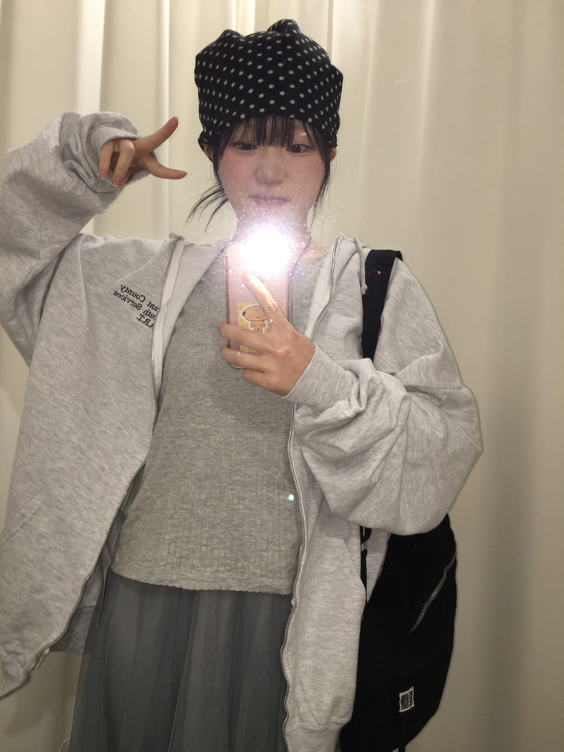 도트 넥워머 비니 상품이미지3