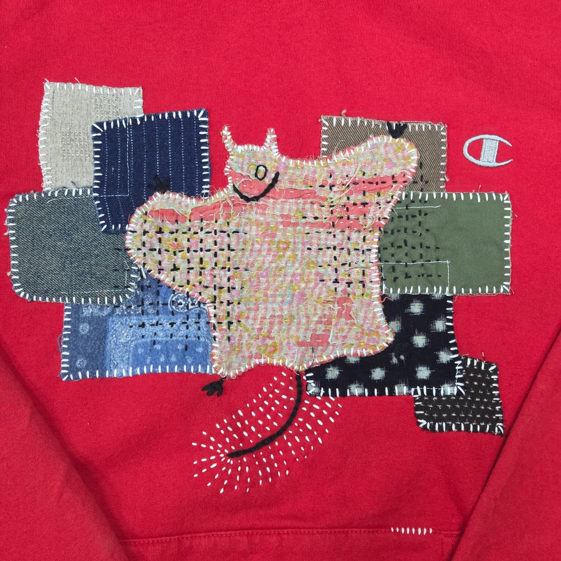 챔피온 패치워크 후드티 상품이미지5