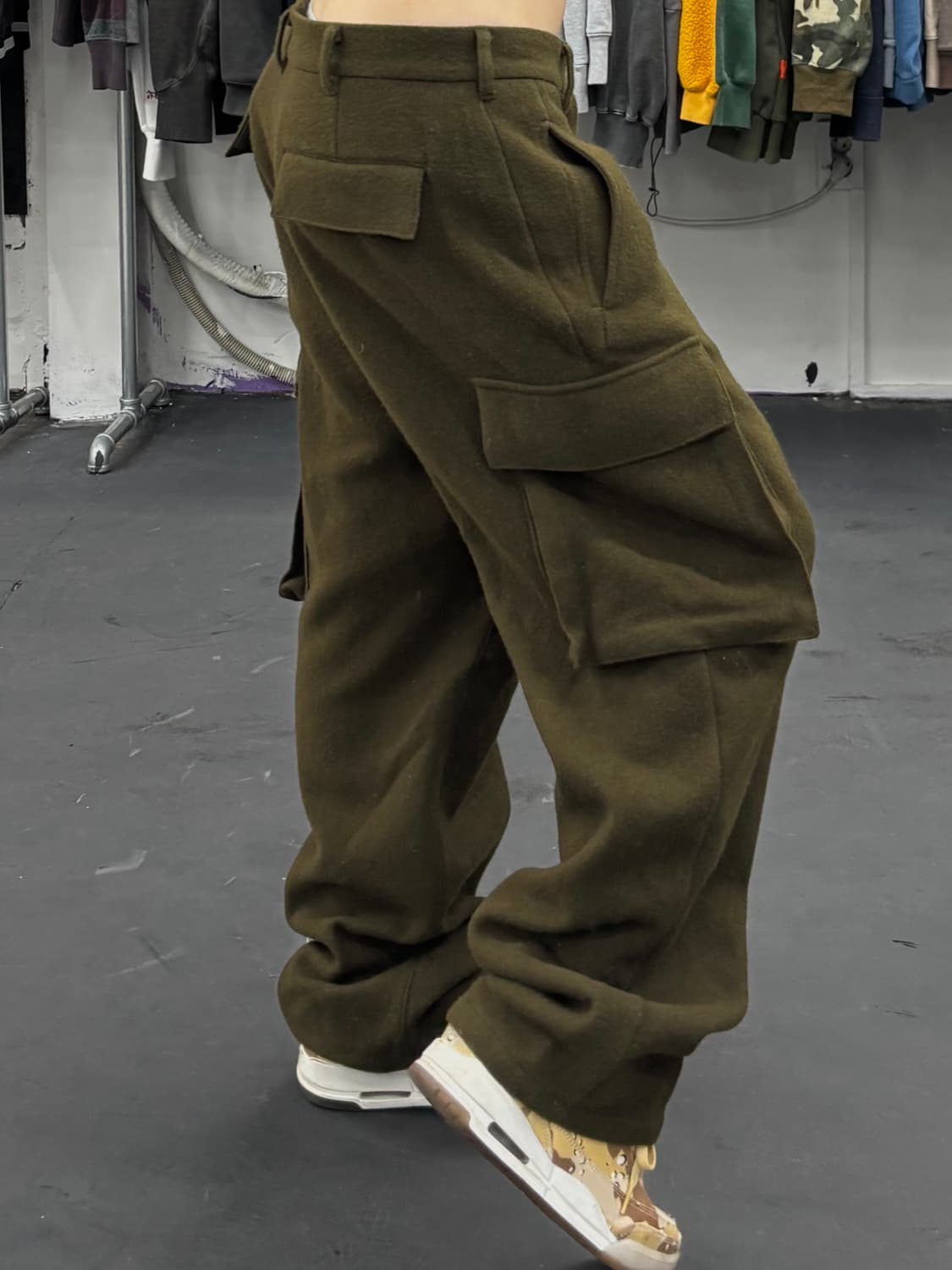 Beams 빔즈 울 카키 카고팬츠 상품이미지1