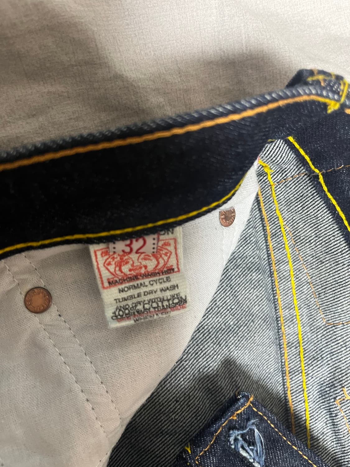 에비수 빅 다이콕 프린트 신치백 데님 팬츠 상품이미지2