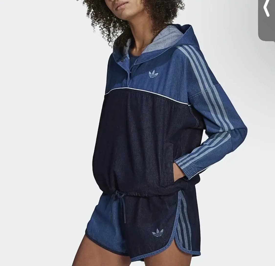 Adidas 아디다스 제니 데님 크롭 아노락 후드 청 후드 상품이미지3