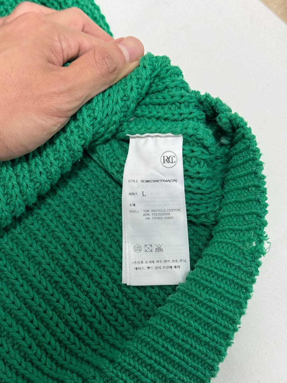렉토 / 리사이클 코튼 크루넥 빈티지 니트 / L 상품이미지5