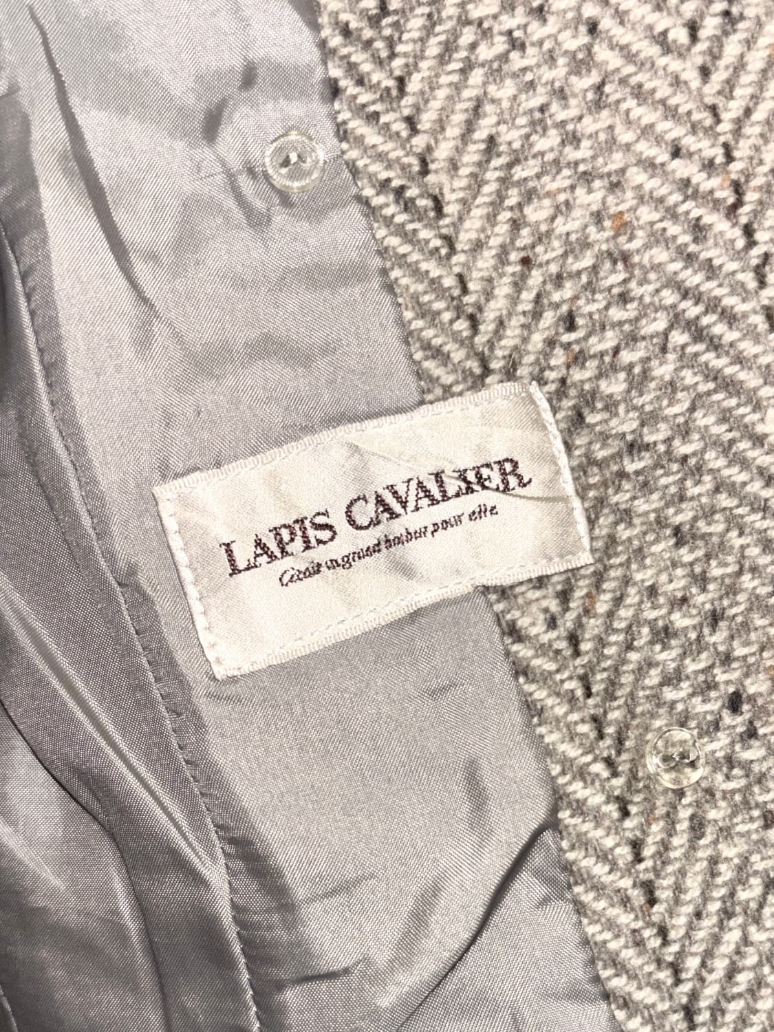 LADIS CAVALIER 재팬 울 헤링본 더블 자켓 / Grey 상품이미지7