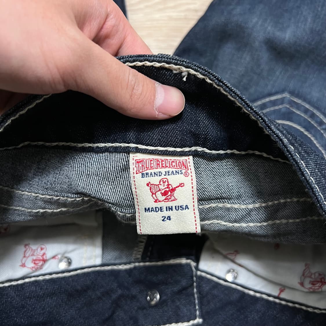 트루릴리전 여성 유스티치 워싱 부츠컷 데님진 청바지 [진청] 24 상품이미지6