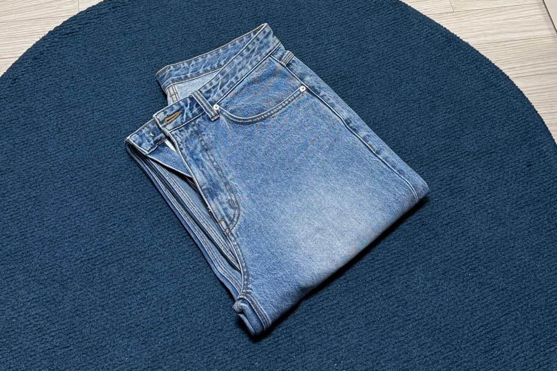 [2] 노운 스트레이트 데님 팬츠 미드블루 상품이미지1