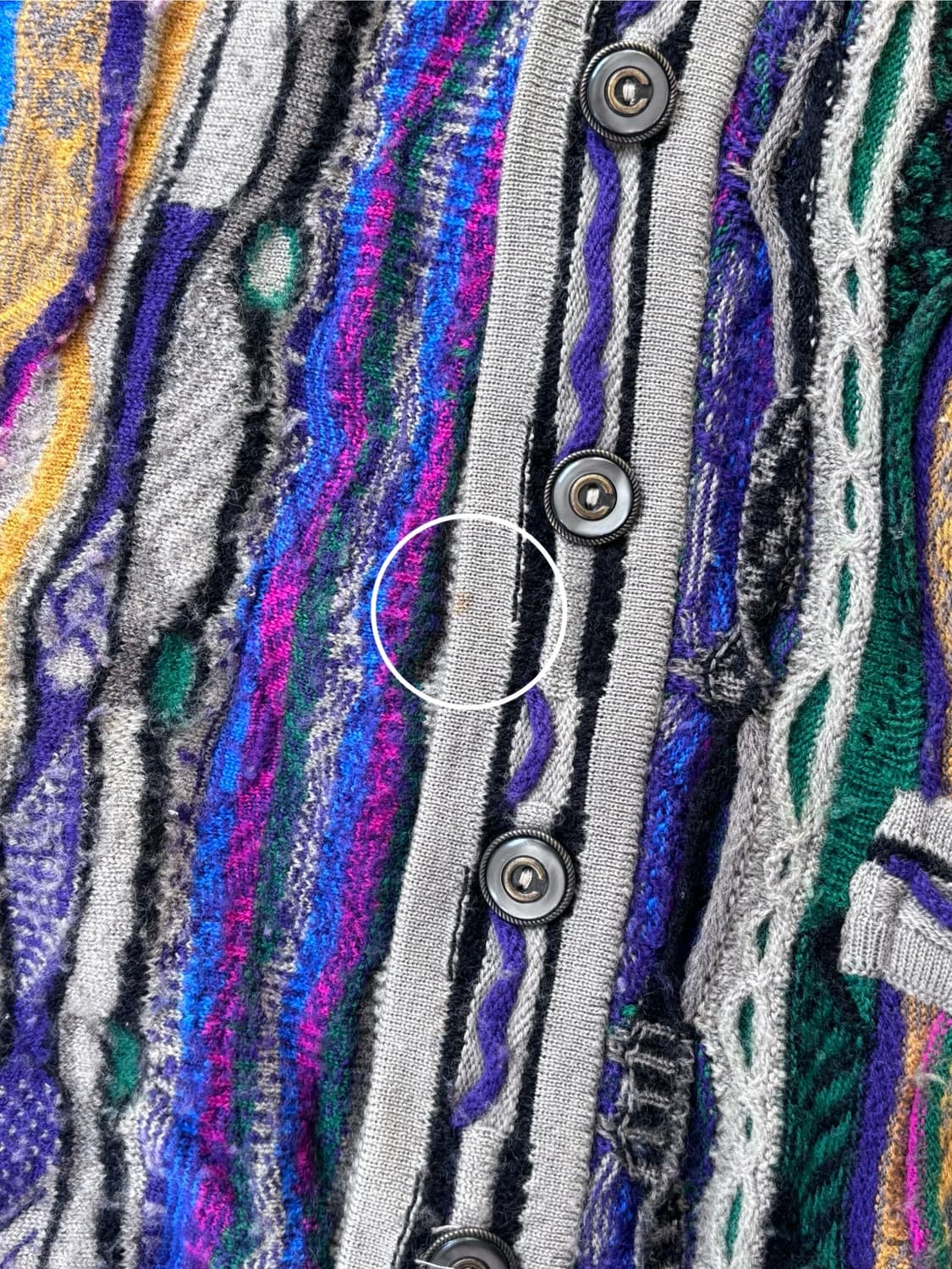 Coogi 쿠지 멀티컬러 케이블 브이넥 니트 가디건 상품이미지7