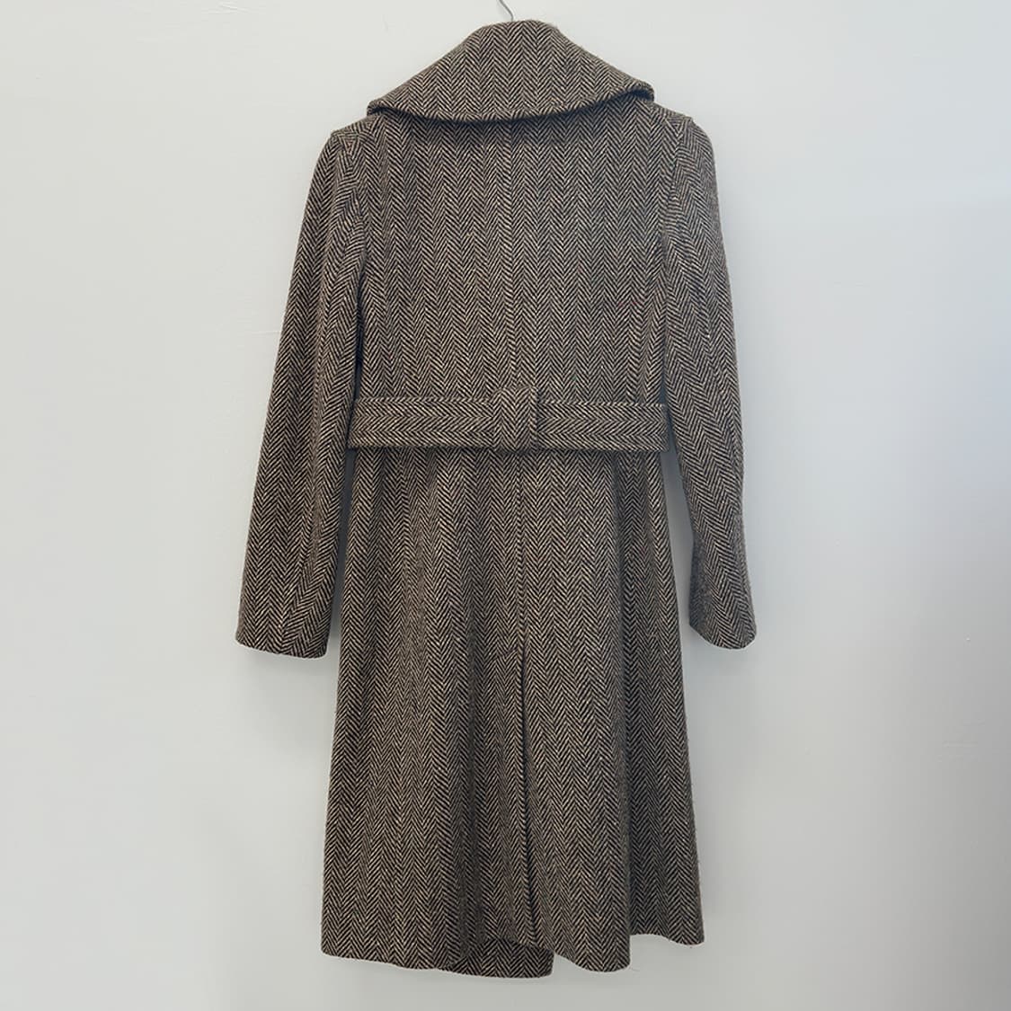 폴로 랄프로렌 울 100% 헤링본 트위드 벨티드 롱 코트 여성 상품이미지4