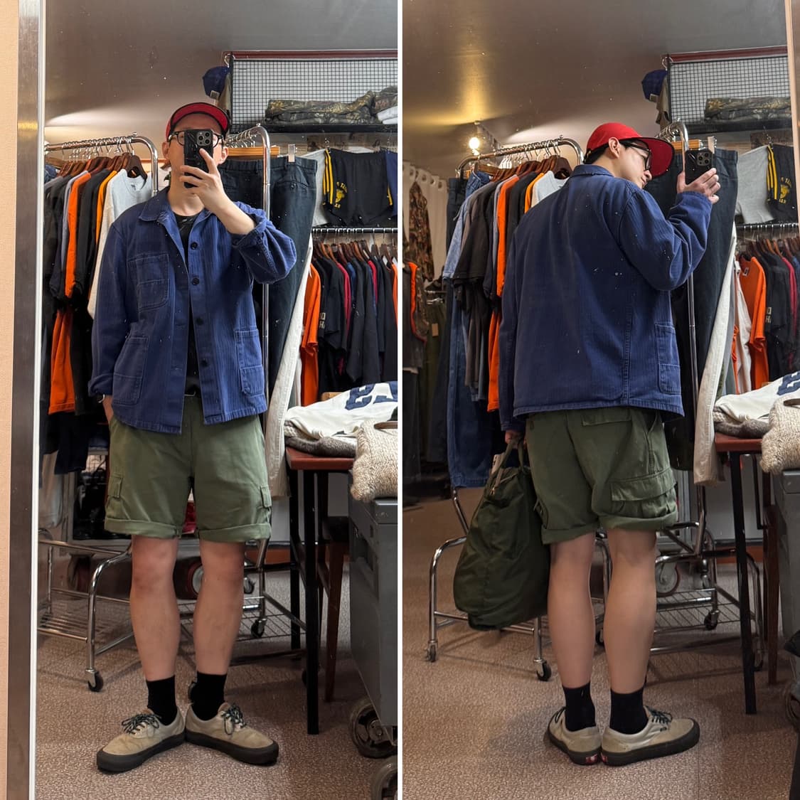 40-60s Vintage Frenchwork Jacket HBT 상품이미지3