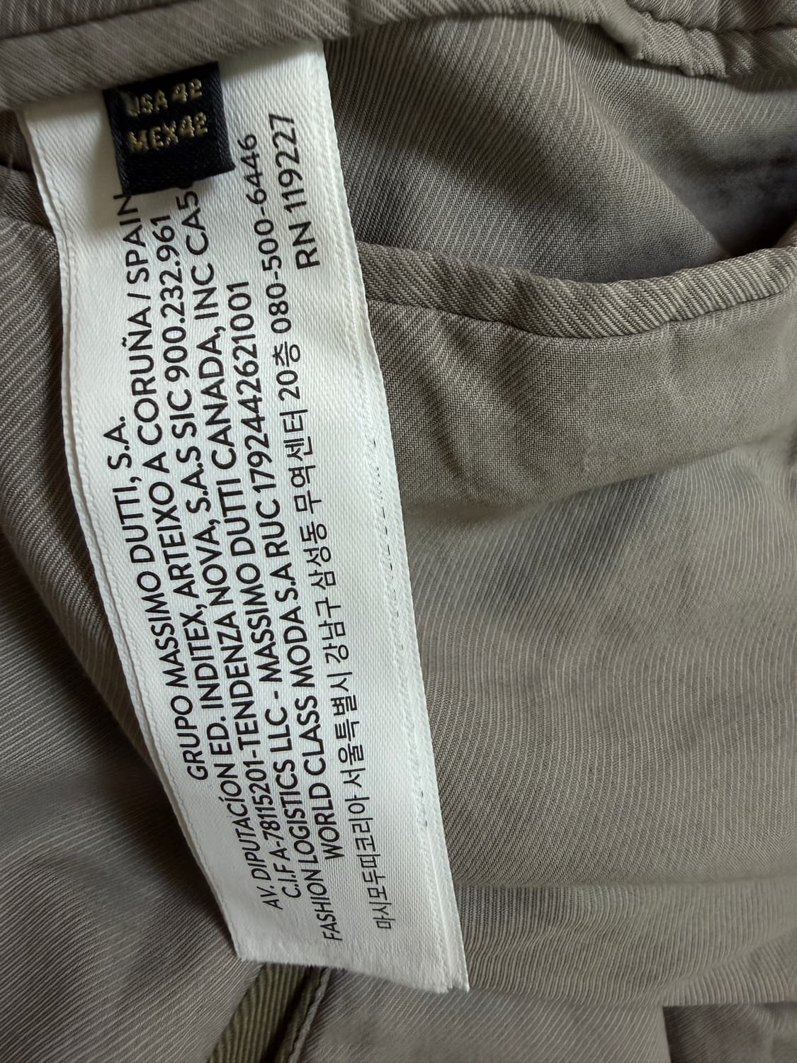 Massimo Dutti 마시모뚜띠 카키색 이탈리안 패브릭 자켓 상품이미지5