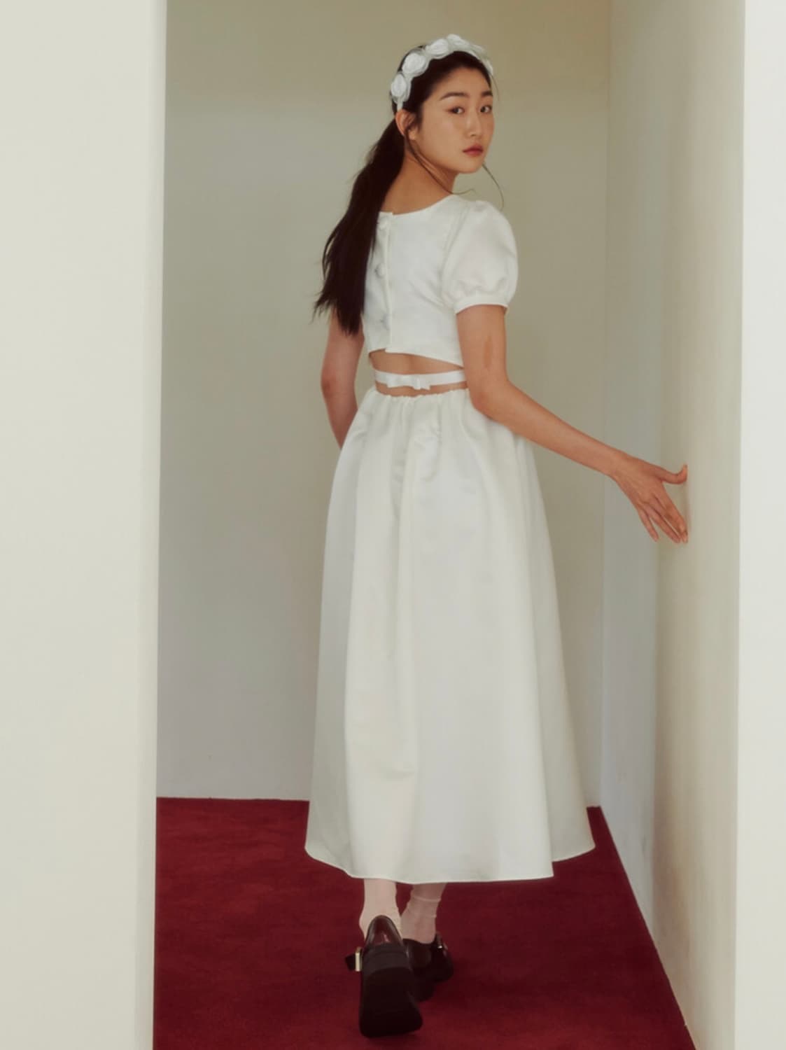 가니송 드레스 브라이덜 Bridal Back Open Dress_whit 상품이미지2