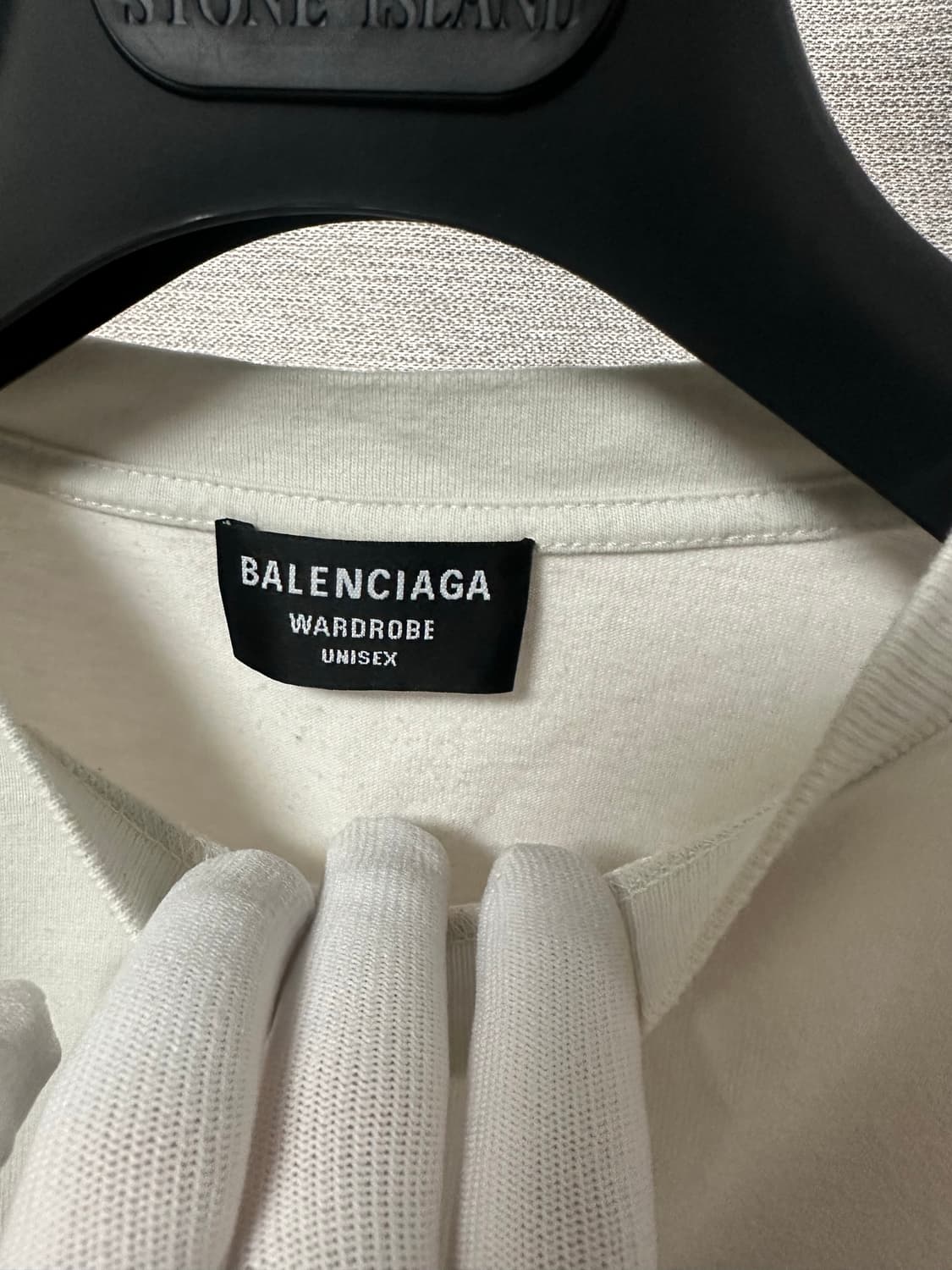 발렌시아가 웨이브로고 반팔 아이보리 (S) 상품이미지3