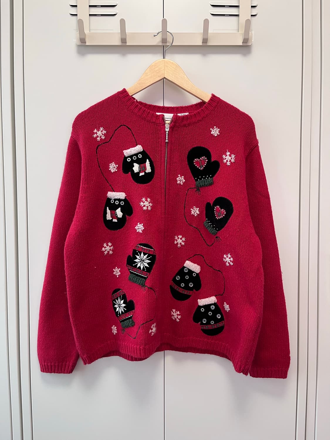 Croft&barrow 크리스마스 장갑 앙고라 니트 가디건 상품이미지4