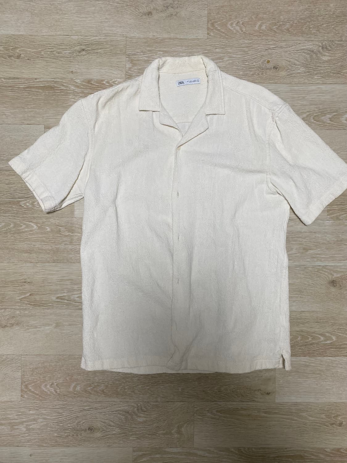 자라 반팔 오픈카라 셔츠 L 상품이미지1