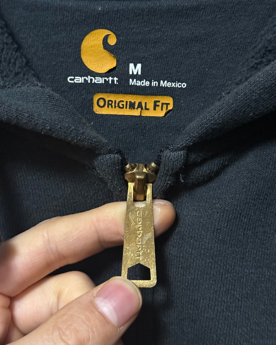 칼하트 후드 후디 스웻 집업 남색 네이비 M 95 오버핏 기모 워크 블랙 상품이미지5