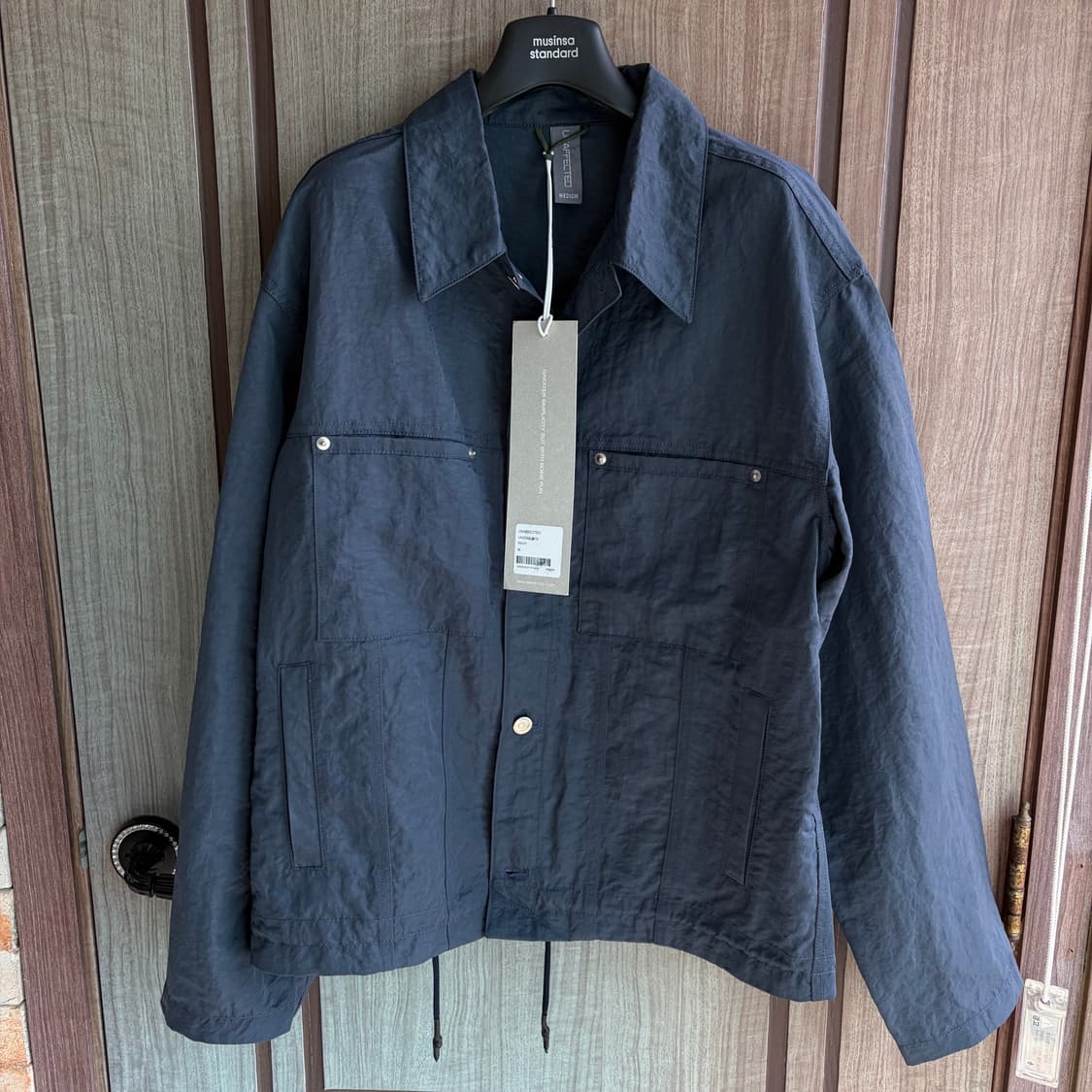 새상품(M)언어펙티드 트러커 자켓 네이비 상품이미지1