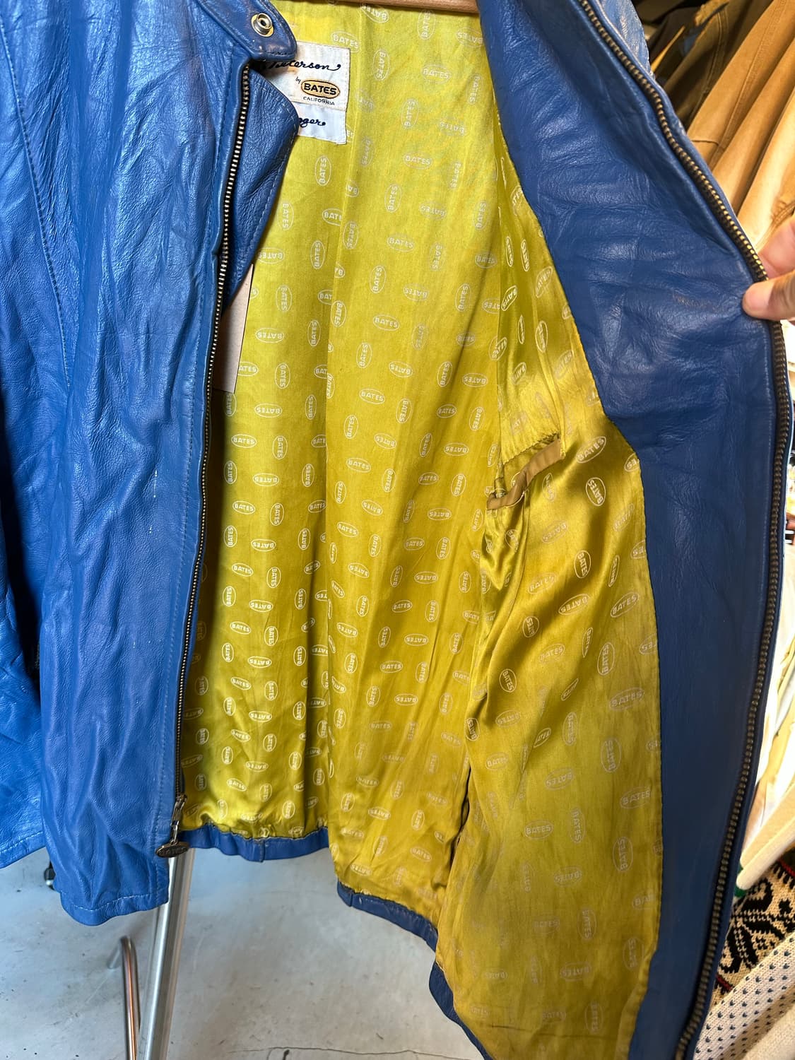 80s Bates 헤비 리얼 레더 모터사이클 레이싱 자켓 상품이미지9