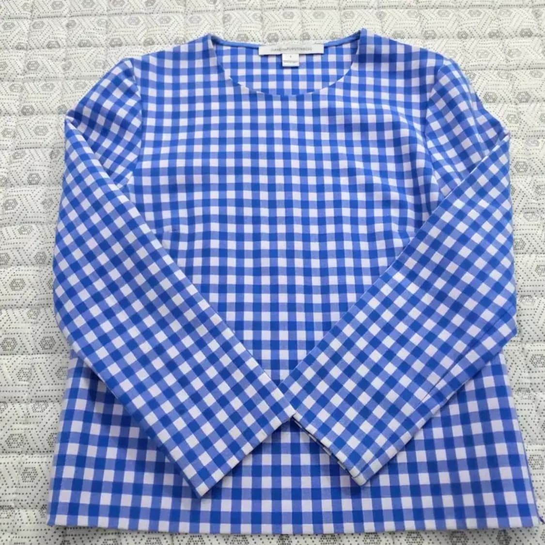 DVF 다이앤본퍼스텐버그 깅엄체크 블라우스 ~55 상품이미지2