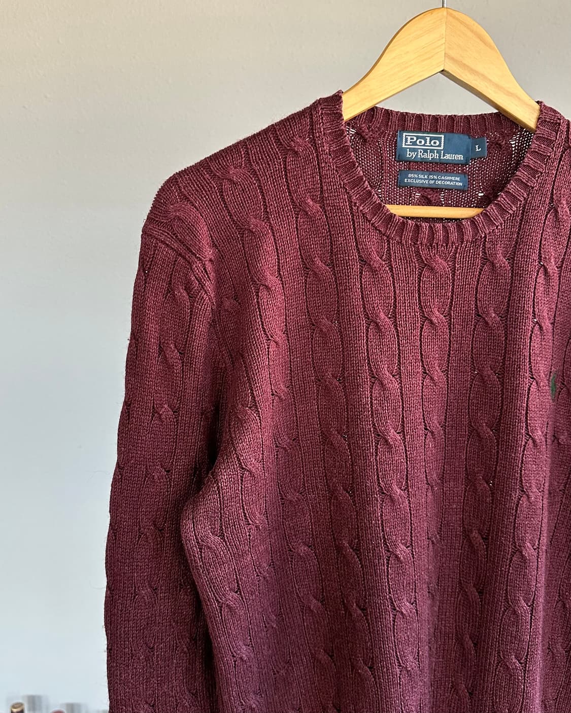 [L]폴로 랄프로렌 꽈배기 케이블 캐시미어 실크 니트 상품이미지2