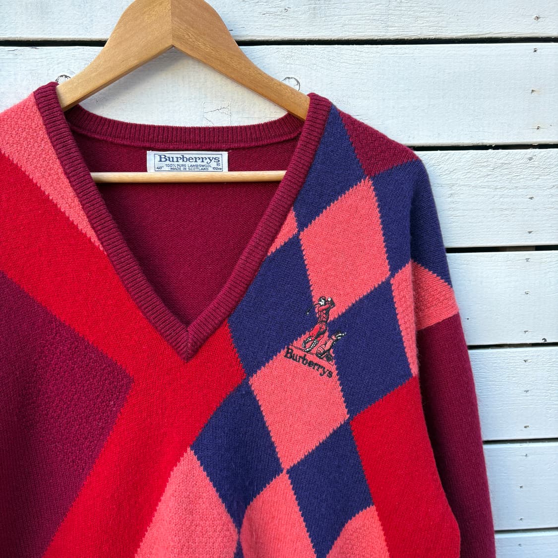 Burberry 90s 버버리 브이넥 울 니트 상품이미지3