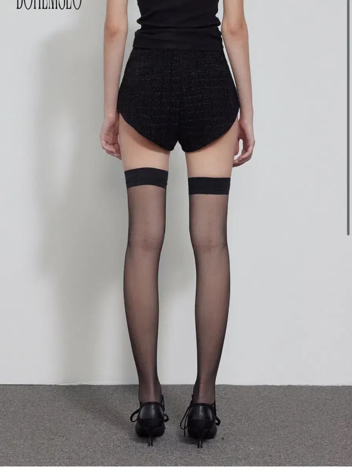 보헤미안서울 보헴서 러프 컷 쇼츠 반바지 트위드 블랙rough cut L 상품이미지2