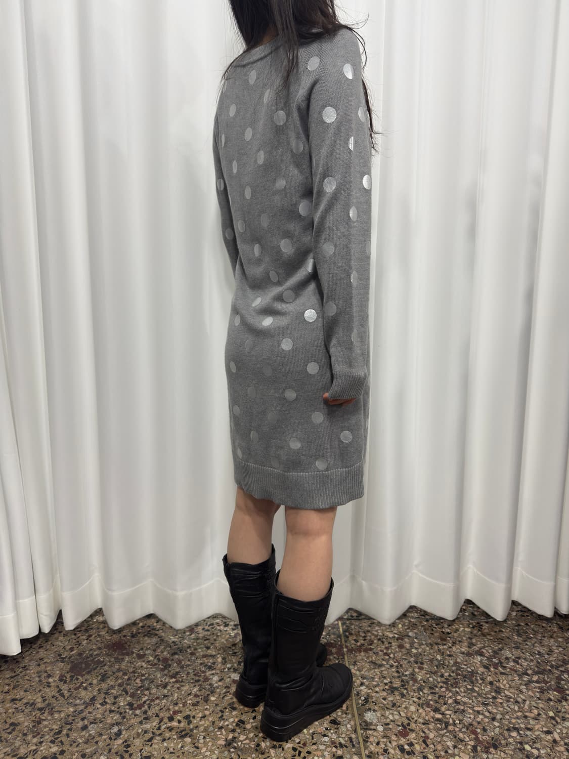 silver dot knit onepiece 상품이미지5