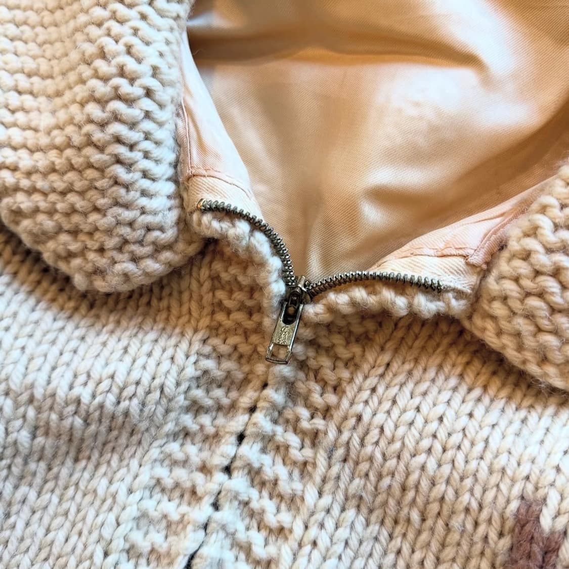 60’s 청둥오리 핸드메이드 니트 집업 상품이미지7