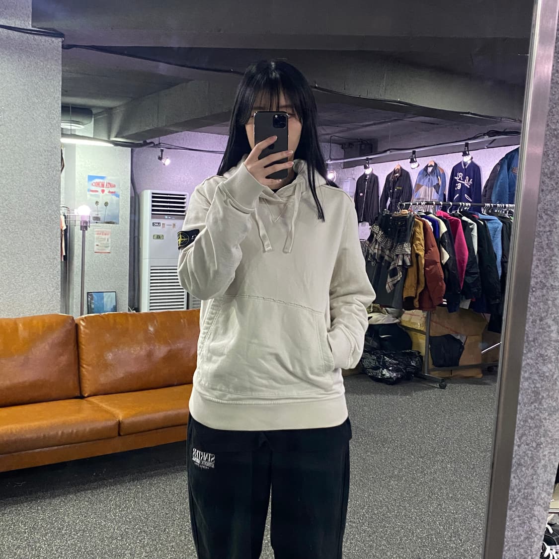 스톤아일랜드 와펜 크림 후드 티 B3204 상품이미지1