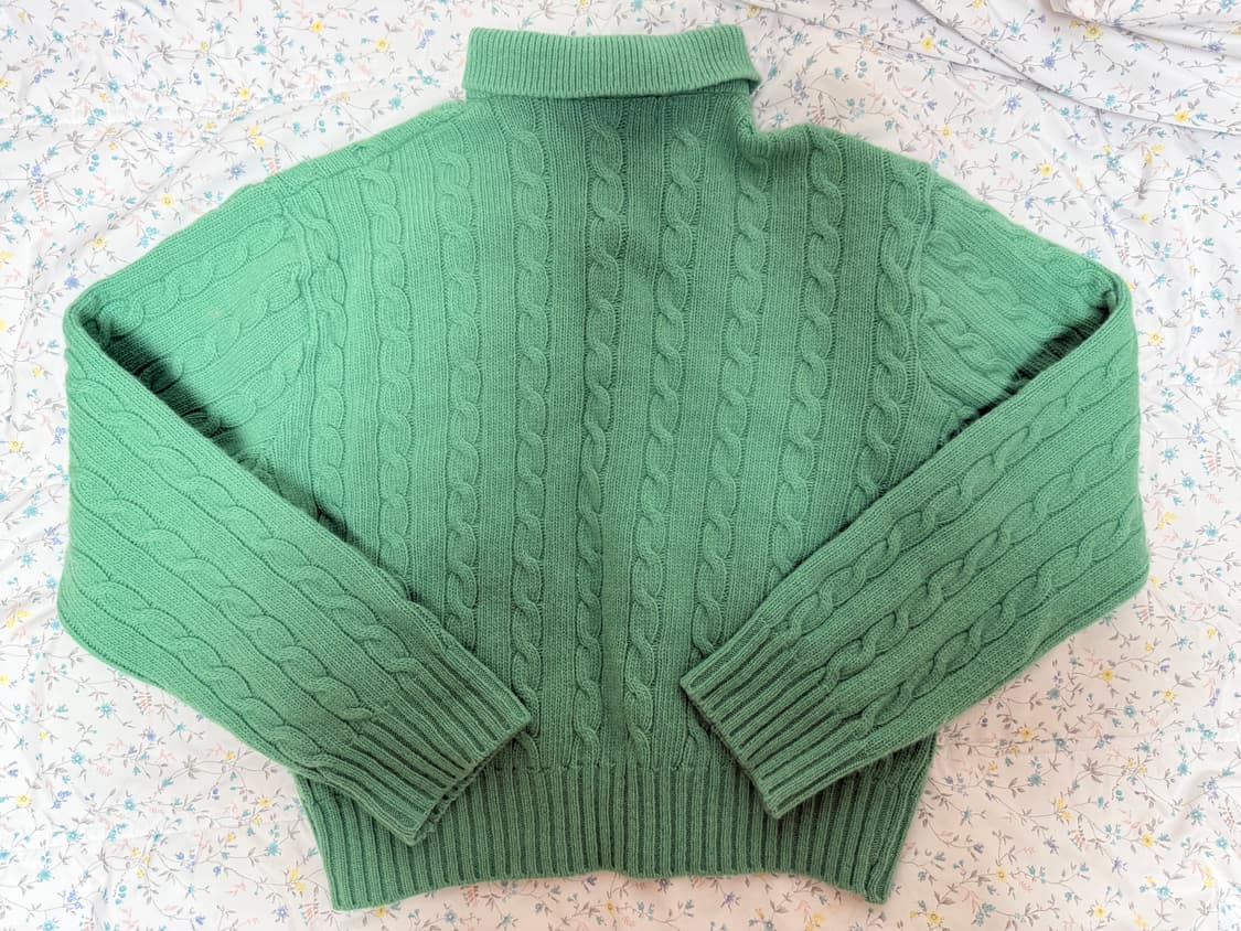틸아이다이 케이블 니트 그린 상품이미지6